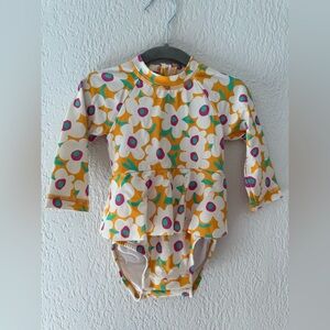 Hanna Andersson Yellow and White Floral Kids Rashguard
